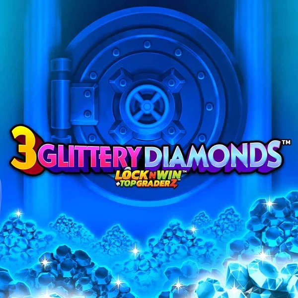 Official Slots logo: 3 Glittery Diamonds by PearFiction Studios at Wbetz Casino