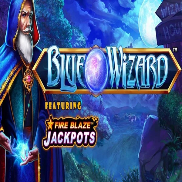 Blue Wizard Fire Blaze Jackpots by Rarestone Gaming, showcased at wbetzcasino.eu – game logo